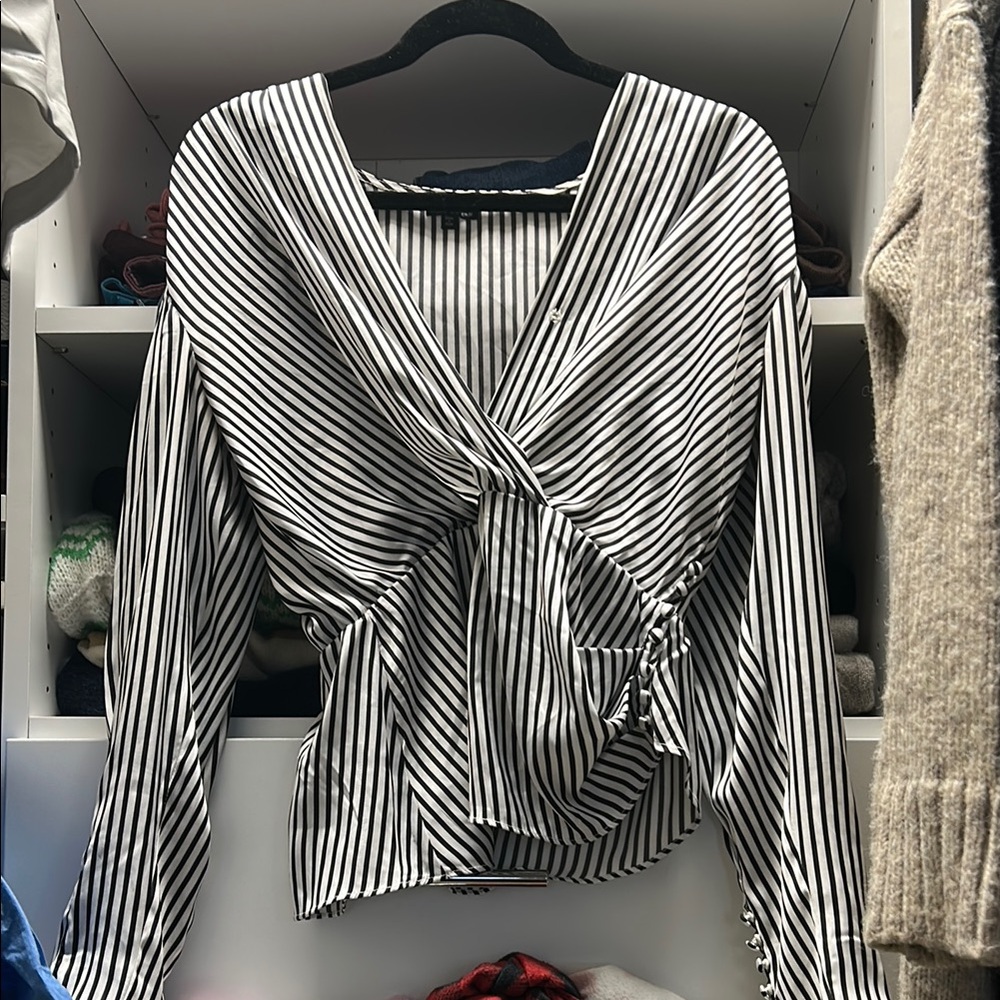 Striped Black and White Women's Top